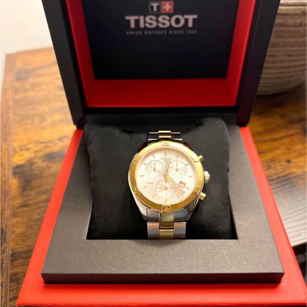 Tissot Gold and Silver Chronograph Watch